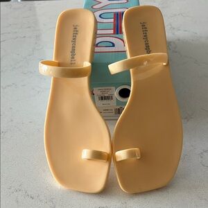Jeffrey Campbell Orange and Cream Sandals Minimalist Design
